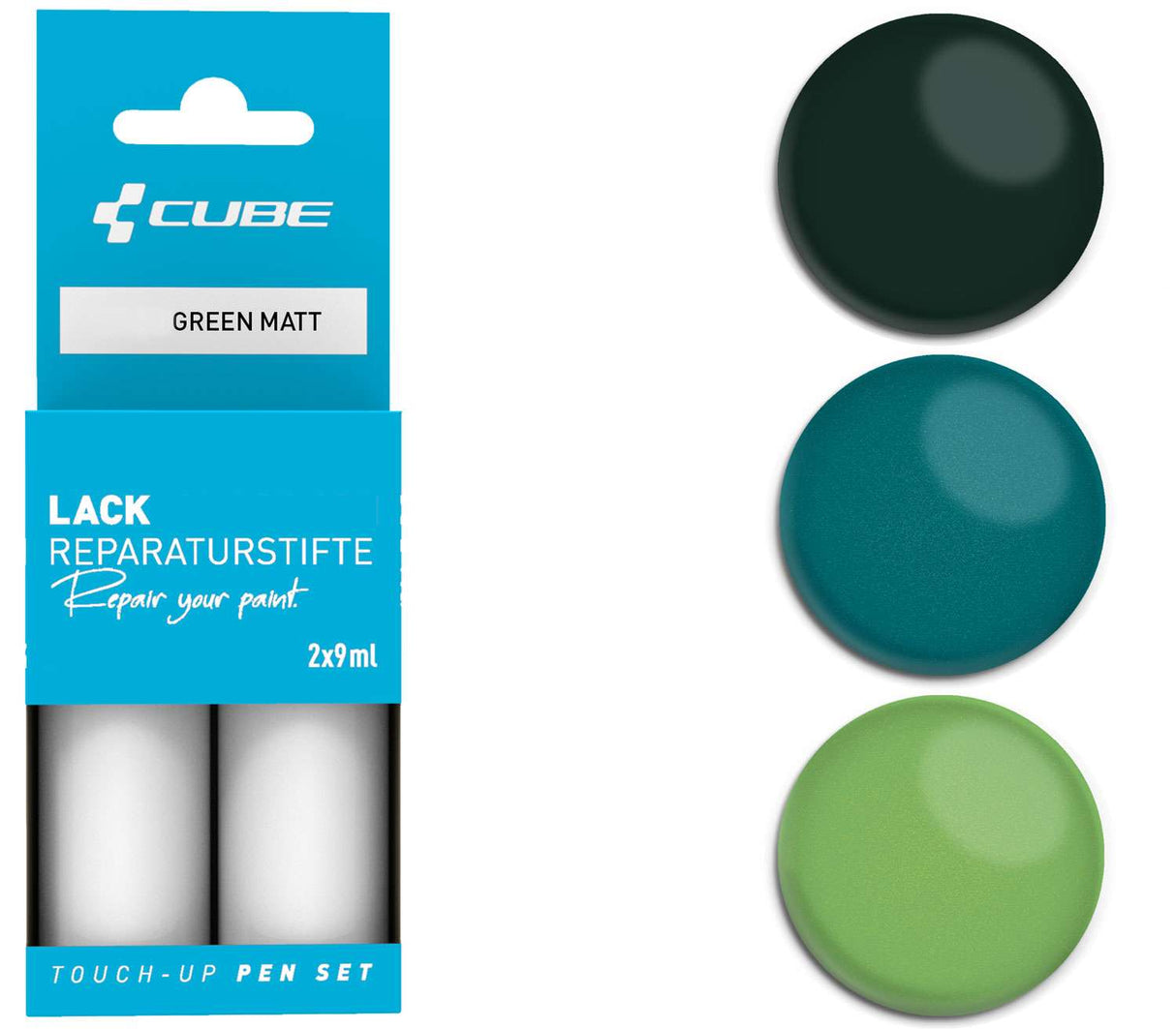 Cube touch-up pen set green matt
