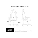 Dxracer gladiator l black pvc leather gamestoel (zwart)