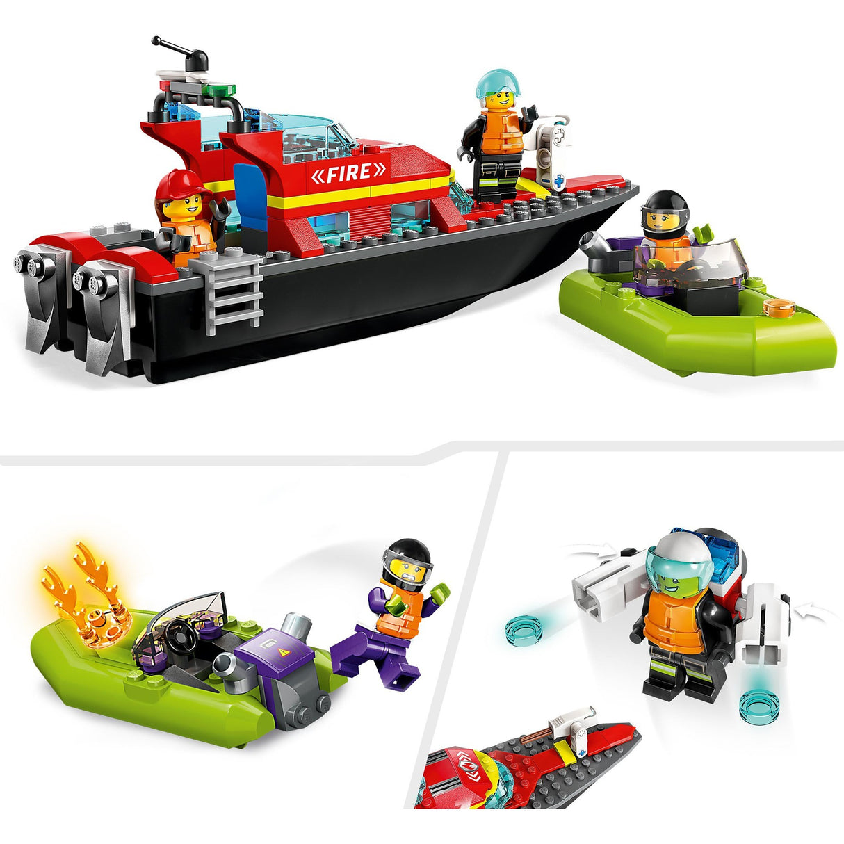 Barco de resgate de bombeiros Lego City 60373