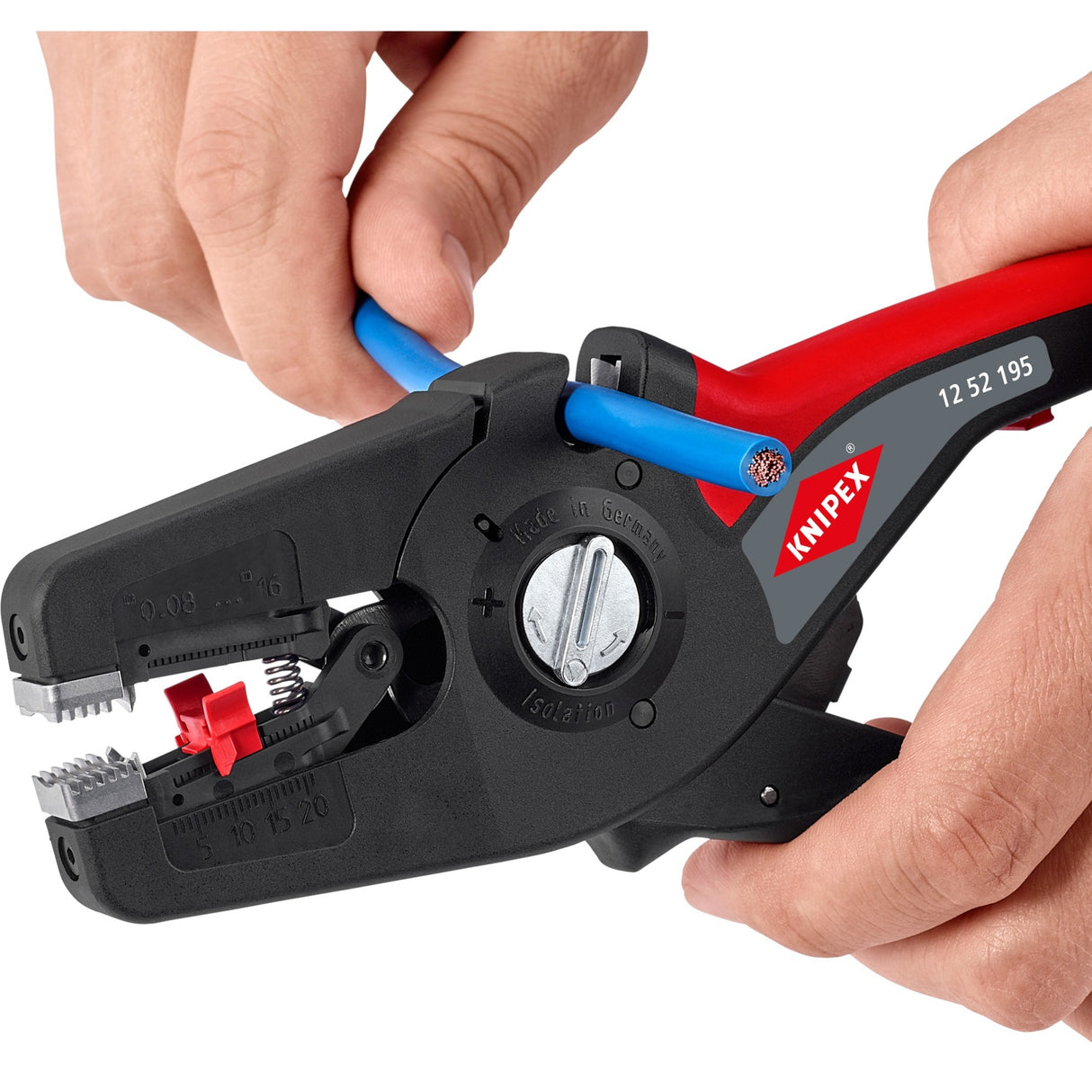 Knipex Automatic Wire Stripper | length 195 mm | 0.08-16 (AWG 28-5) mm² | 1 piece - 12 52 195 - 12 52 195