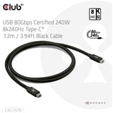 Club 3d usb-c 80gbps certificeret 240w 8k 240hz