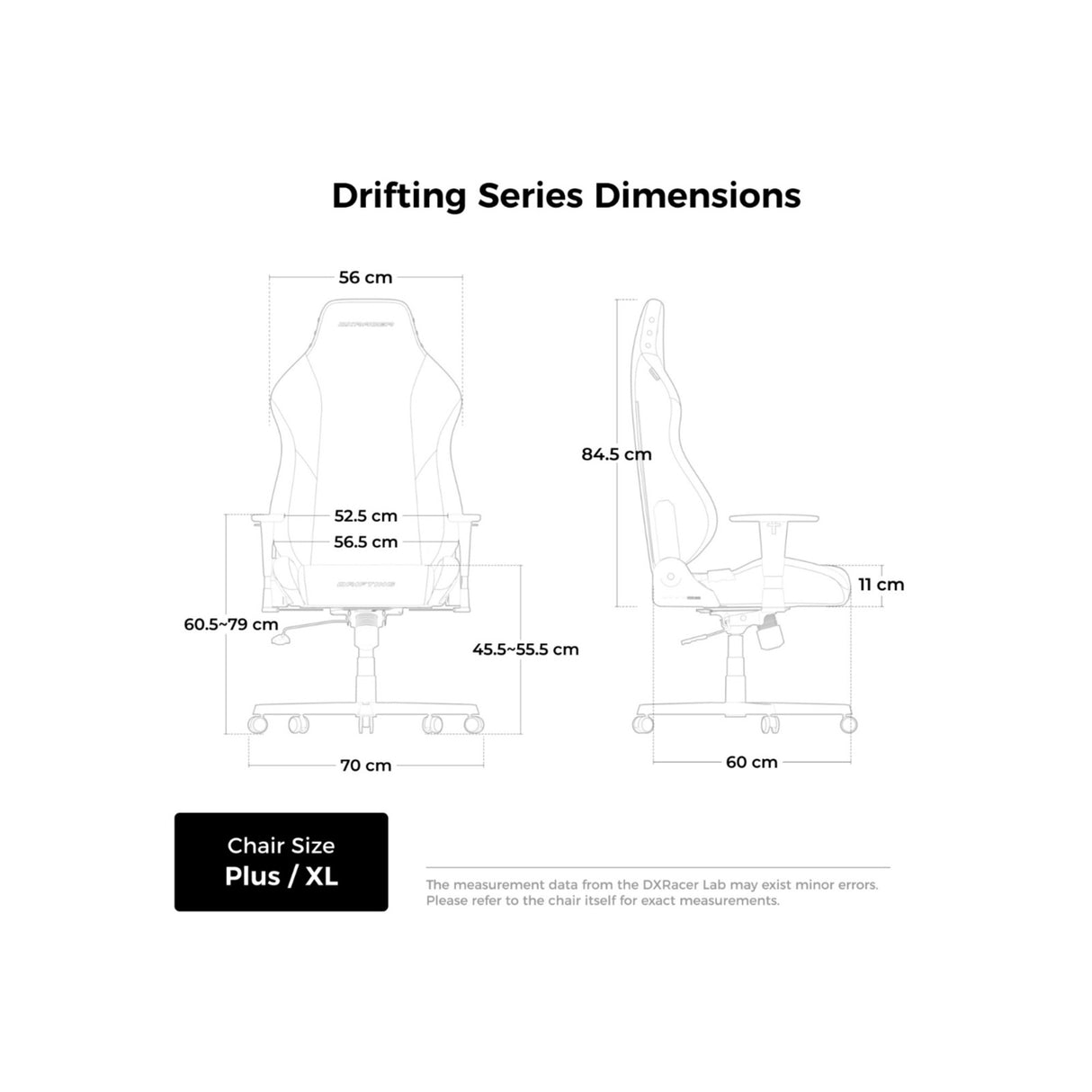 Dxracer drifting xl black white epu leather gamestoel (zwart)