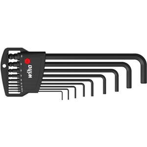 Wiha Hex Key L-Key Set in Classic Holder (Black, 10-piece, Hex Ball End, Chemically Blackened)