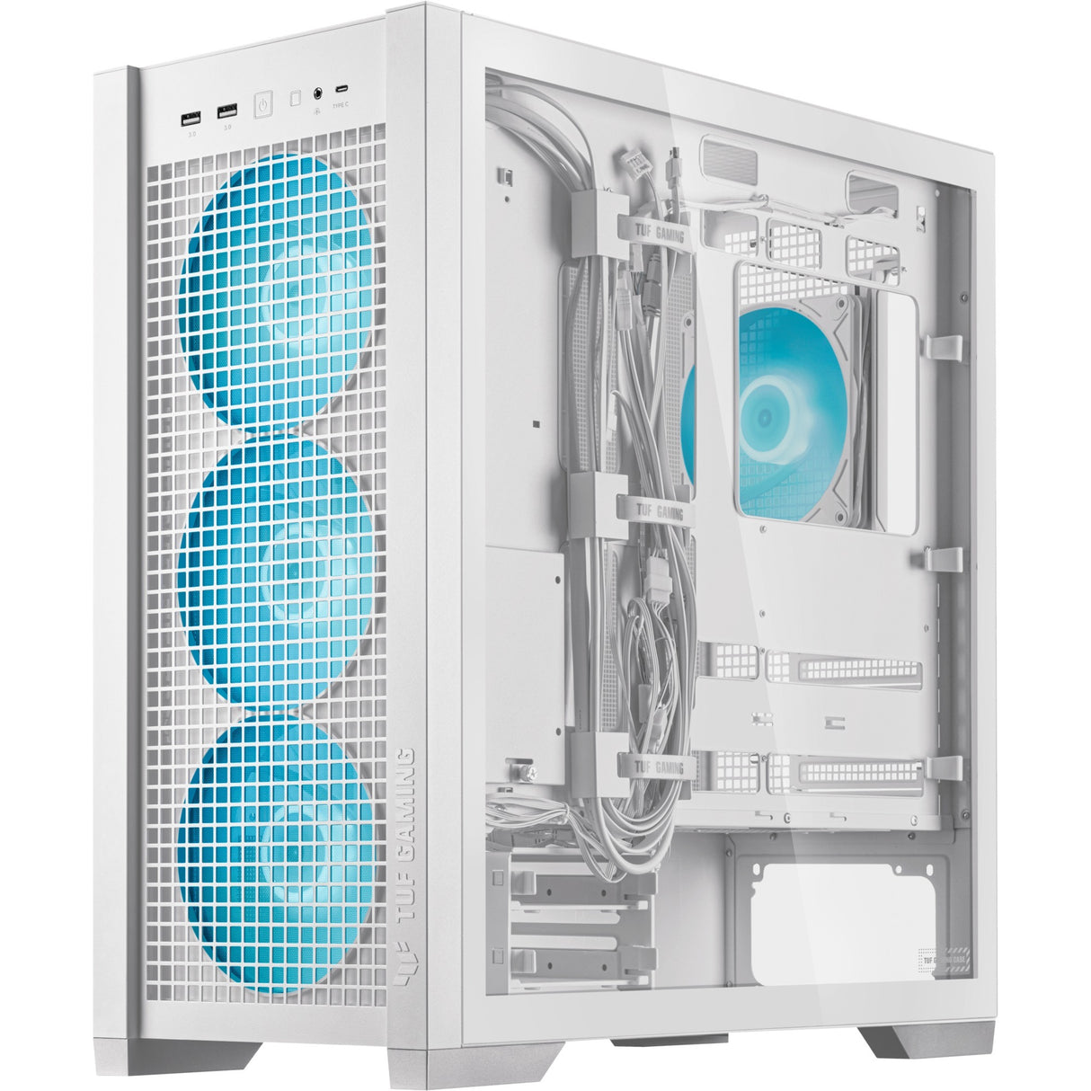 Asus TUF Gaming GT302 ARGB Midi Tower Case (White | 2x USB-A | 1x USB-C | RGB | Tempered Glass)