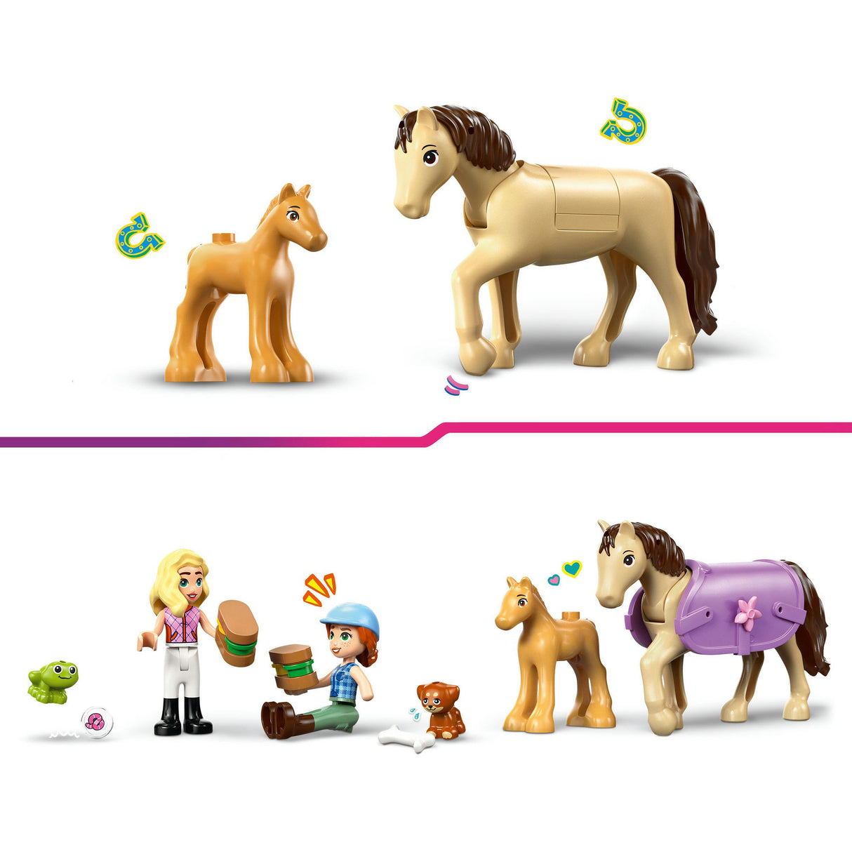 Lego Friends 42695 rimorchio, cavallo e puledro
