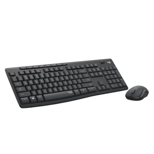 Logitech mk295 silent wireless keyboard and mouse combo, desktop set (black, US International)