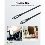Goobay USB-C Fast Charger Nano (65 W) a USB-C Textilní kabel