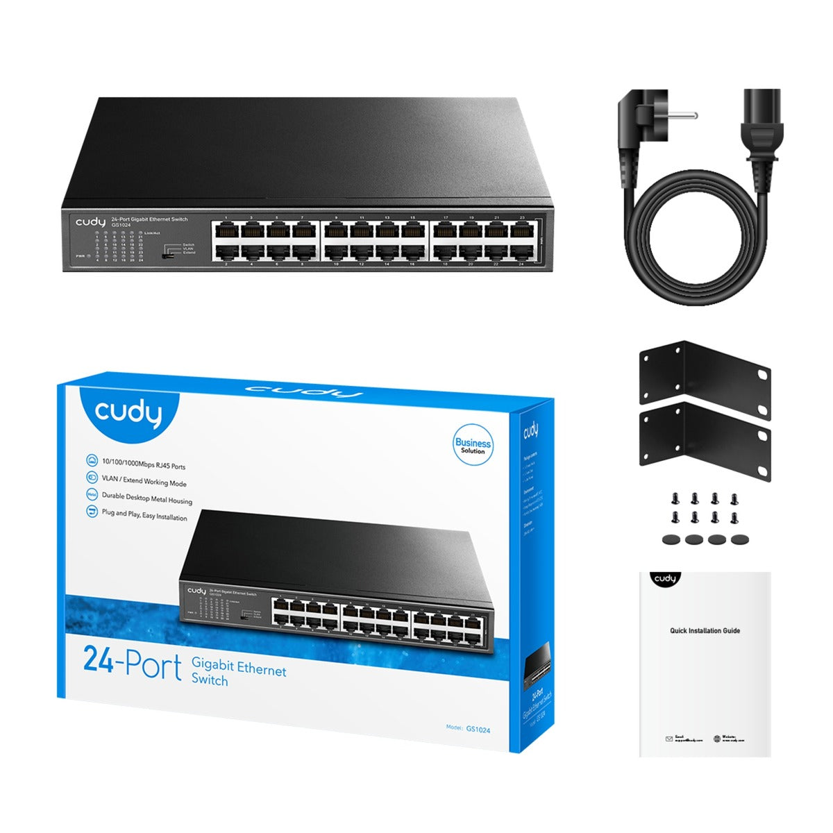 Cudy 24-port gigabit metal switch (black)