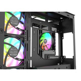 Thermaltake view 380 ws argb midi tower behuizing (zwart houtkleur | 2x usb-a | 1x usb-c | rgb | tempered glass)