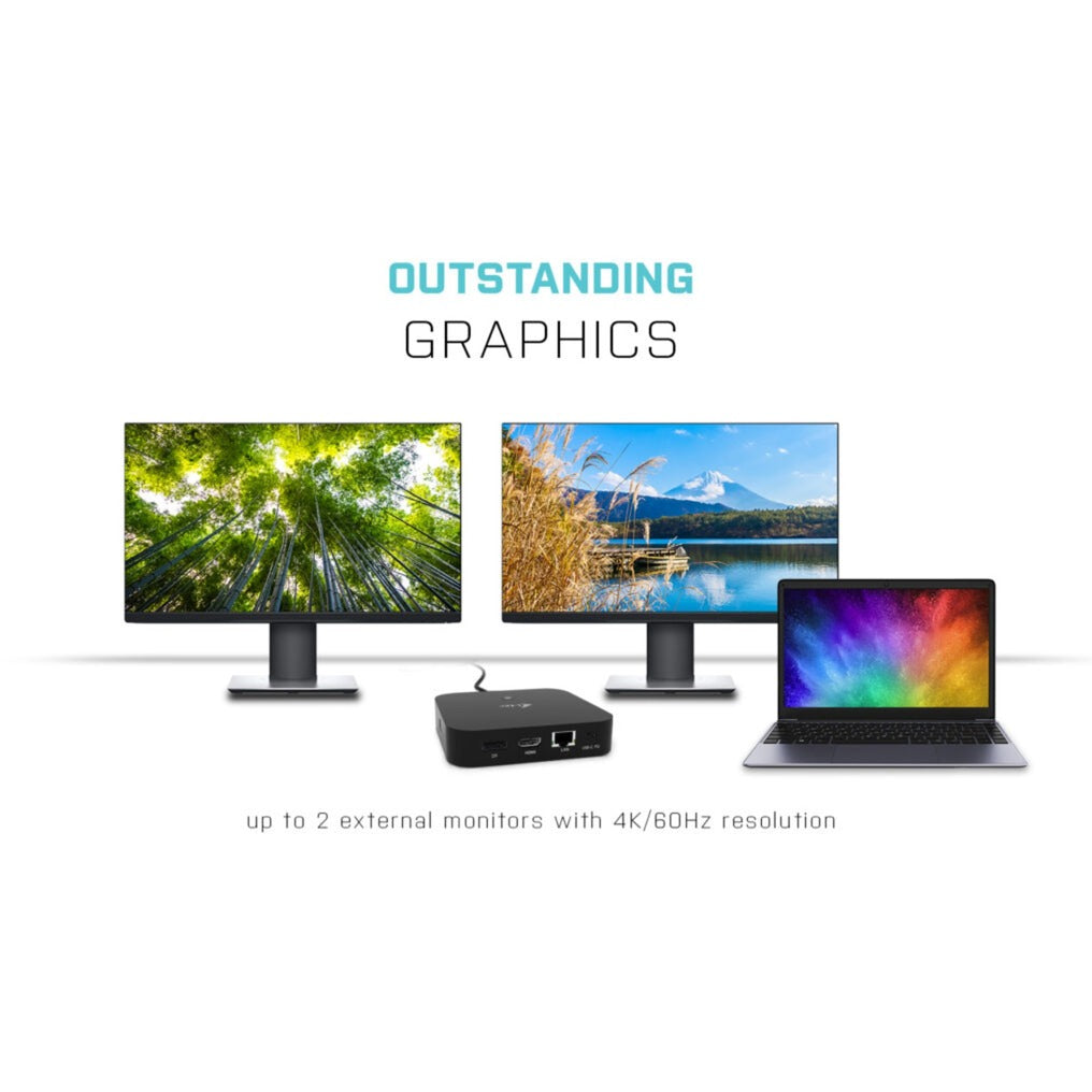 i-tec USB-C HDMI DP Docking Station with Power Delivery 65W + Universal Charger 77W (black)
