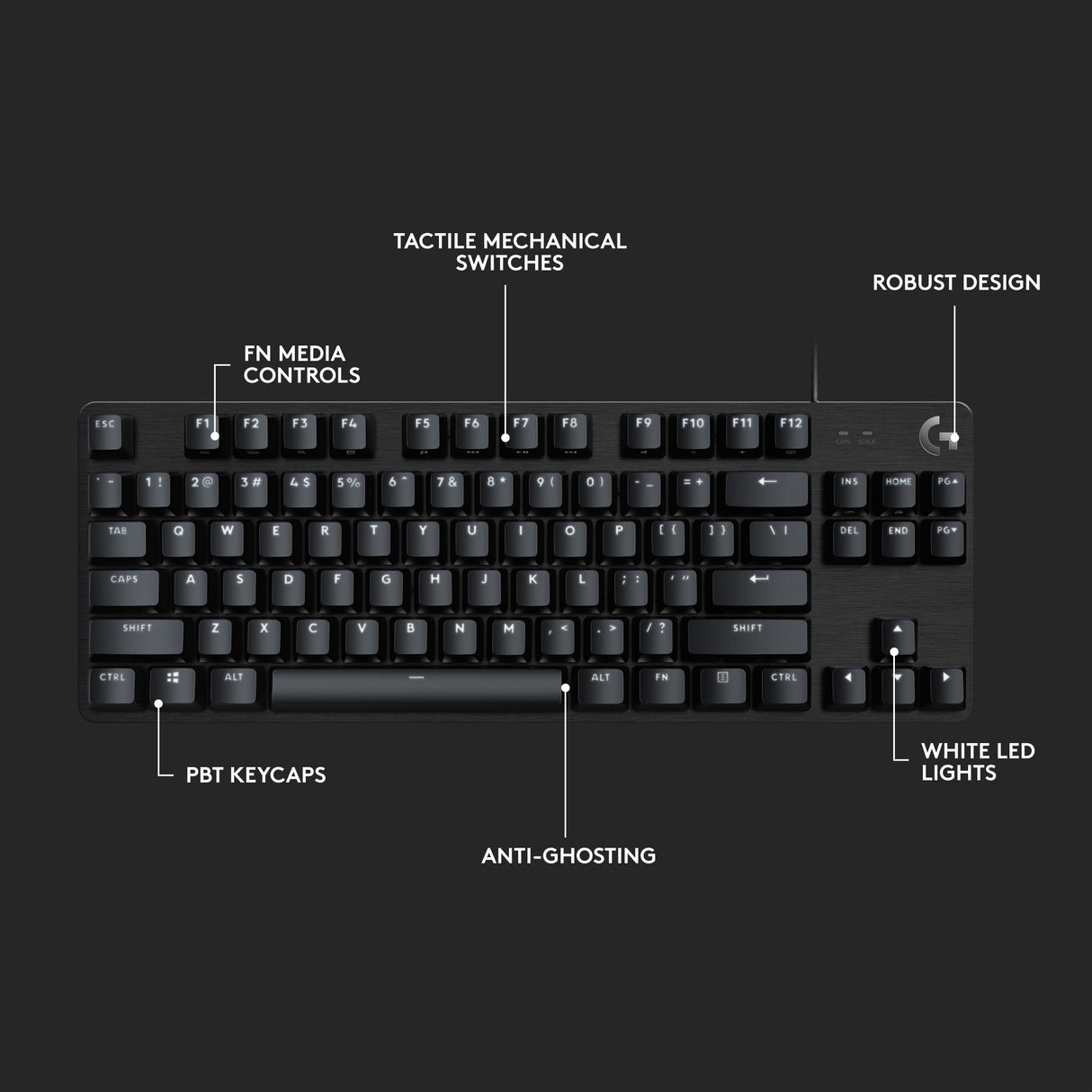 Logitech G413 TKL SE mechaninė žaidimų klaviatūra