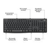 Logitech mk295 silent wireless keyboard and mouse combo, desktop set (black, US International)