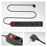 ACT SOCKET com interruptor luminoso, 6 soquetes, 3 m