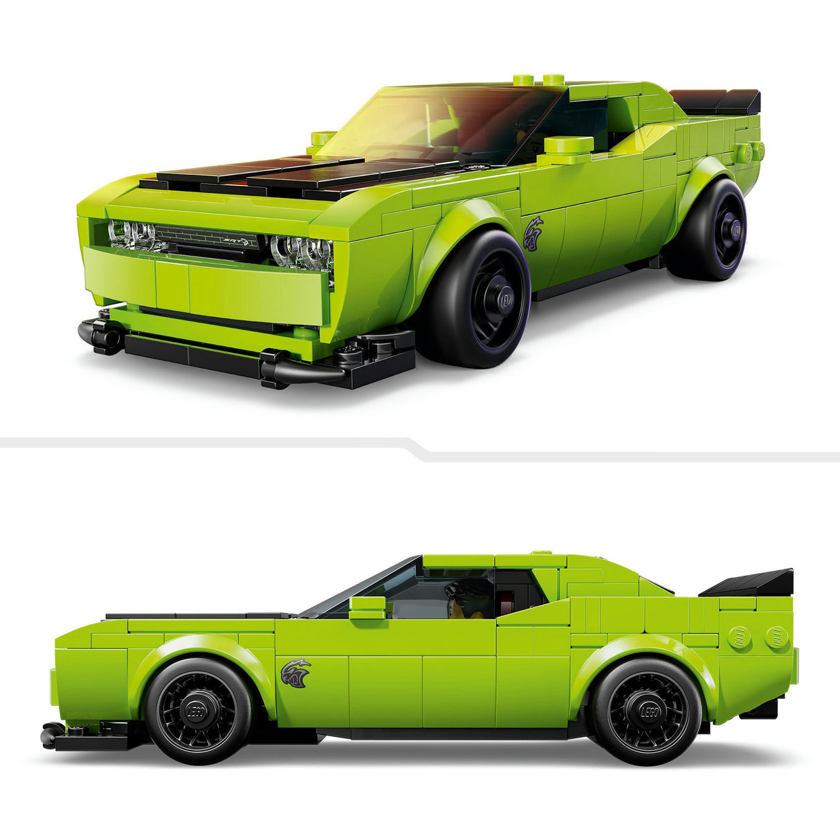 Seaimpíní Luas Lego 77237 carr spóirt Dodge Challenger SRT Hellcat