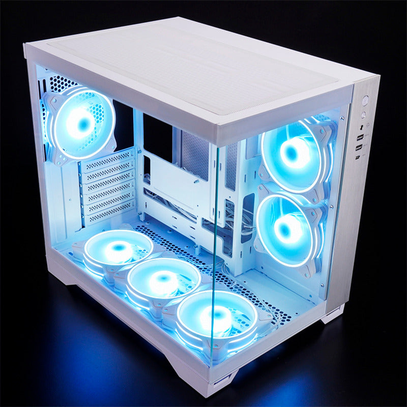 Kryt Chieftec Visio Midi Tower (bílý | 2x USB-A | 1x USB-C | RGB | tvrzené sklo)
