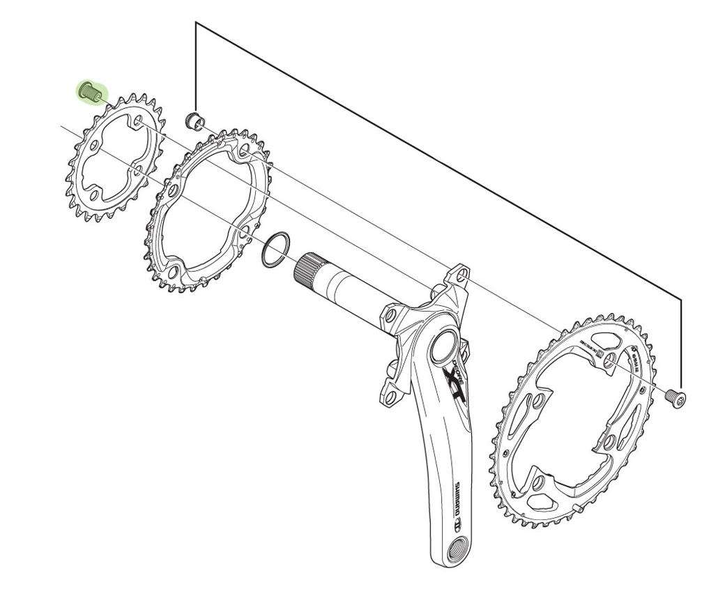 Shimano Chaining Top Bolt Set M8X10.1 FC6800 (4ST)
