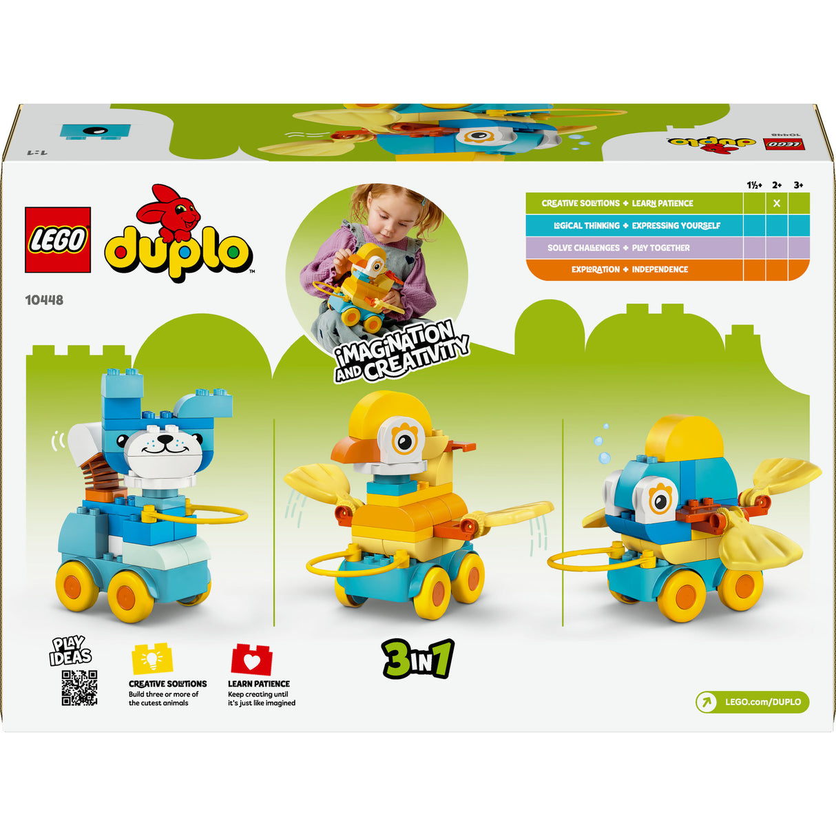 Lego Duplo 10448 3-in-1 Eläimet pyörillä taaperolelu