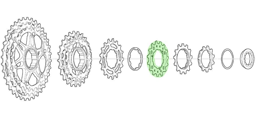 Shimano sprocket 14t for cs-m771-10 bl