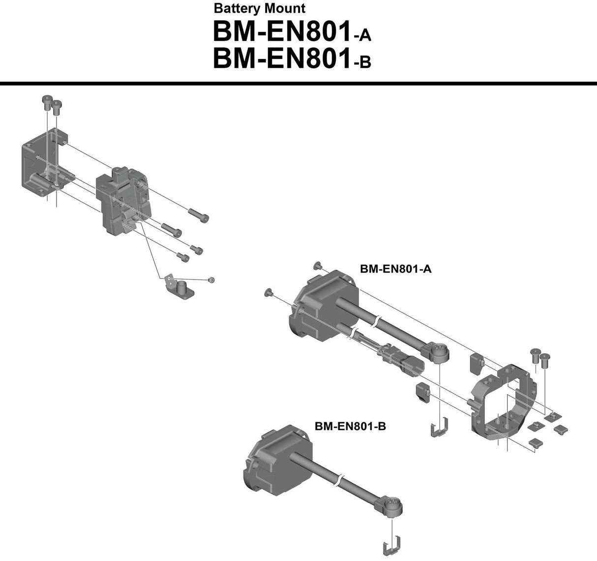 Shimano steps bm-en801 integrated down tube battery mount without key unit mount