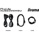 Iiyama prolite xub2395wsu-b5 22.5 monitor (black, hdmi, displayport, vga, 2x usb-a, usb-b)