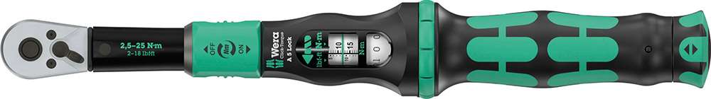 Wera a 5 torque wrench with torque lock, reversible ratchet 1 4 (2.5-25 nm)