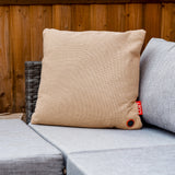 Cozy una knitted 45 x 45 cm wireless heated cushion (light beige, 5000 mAh power bank)