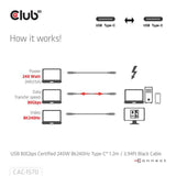 Club 3d usb-c 80gbps certificeret 240w 8k 240hz