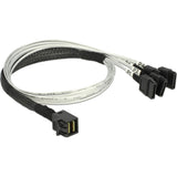 Delock Mini SAS HD SFF-8643 > 4x SATA 7-pin Cable (Black, 0.5 meter)