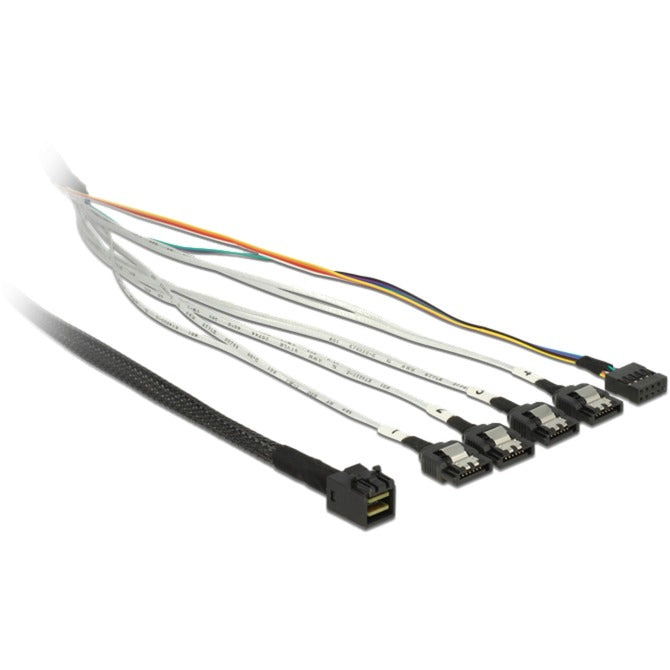 Delock cable mini SAS HD SFF-8643 > 4 x SATA 7 pin, 0.5m cable (83315, + sideband)