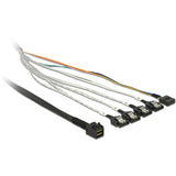 Delock cable mini SAS HD SFF-8643 > 4 x SATA 7 pin, 0.5m cable (83315, + sideband)