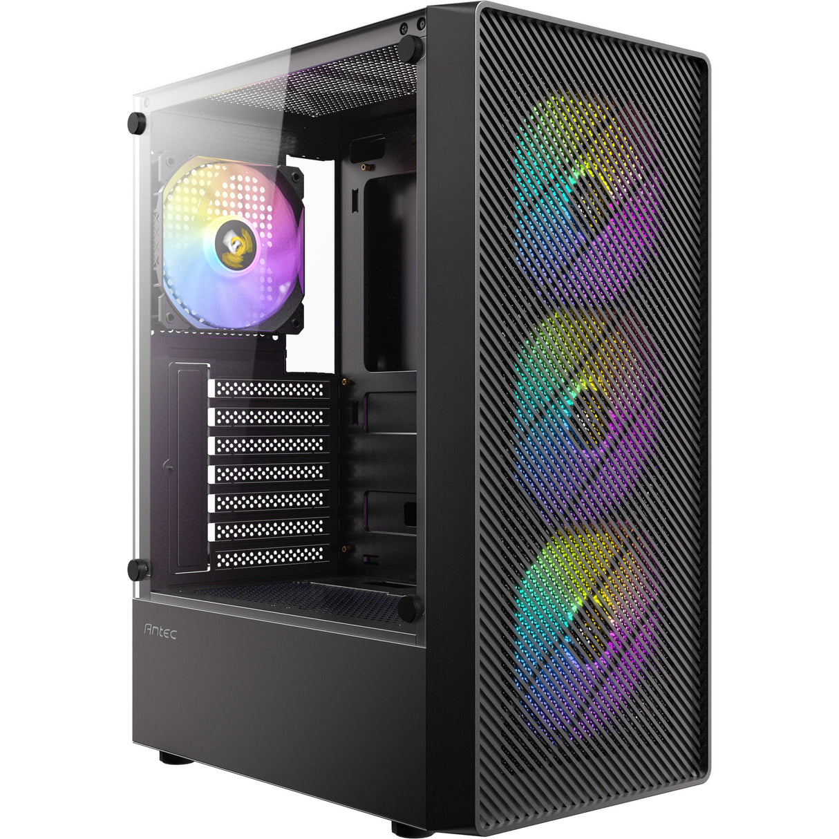 Antec ax26 rgb elite midi tårnhus (sort | 3x usb-a | hærdet glas)
