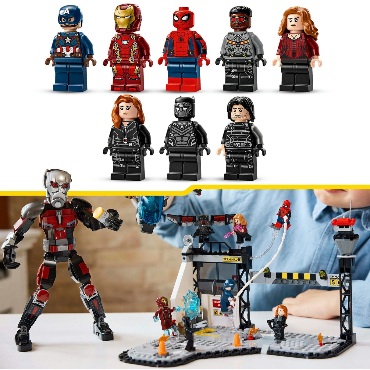 Lego superhelter 76314 captain america borgerkrig actionscene