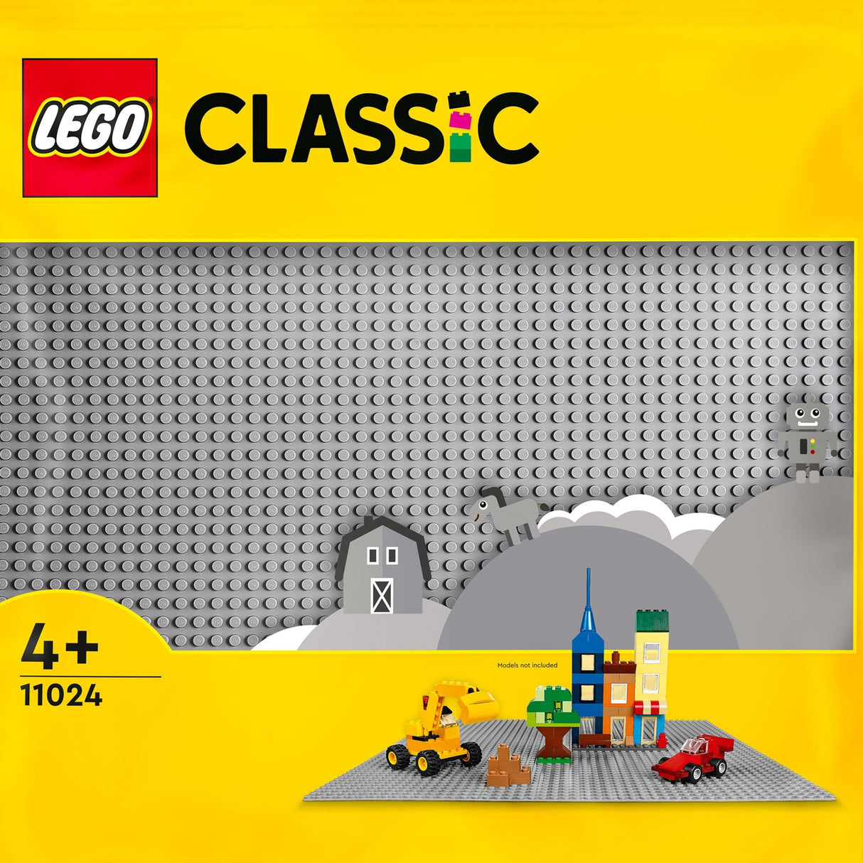 Piatto di edificio grigio lego classico 11024