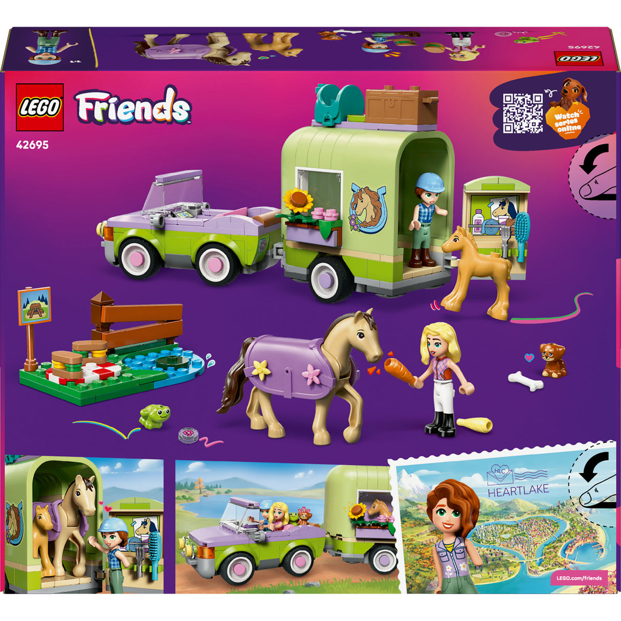 Lego friends 42695 přívěs a kůň a hříbě