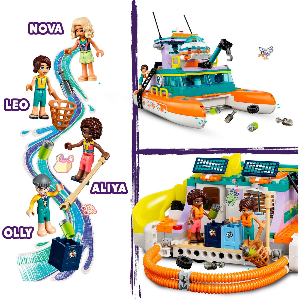 Amigos Lego - brinquedo de construção de barco de resgate marítimo (41734)