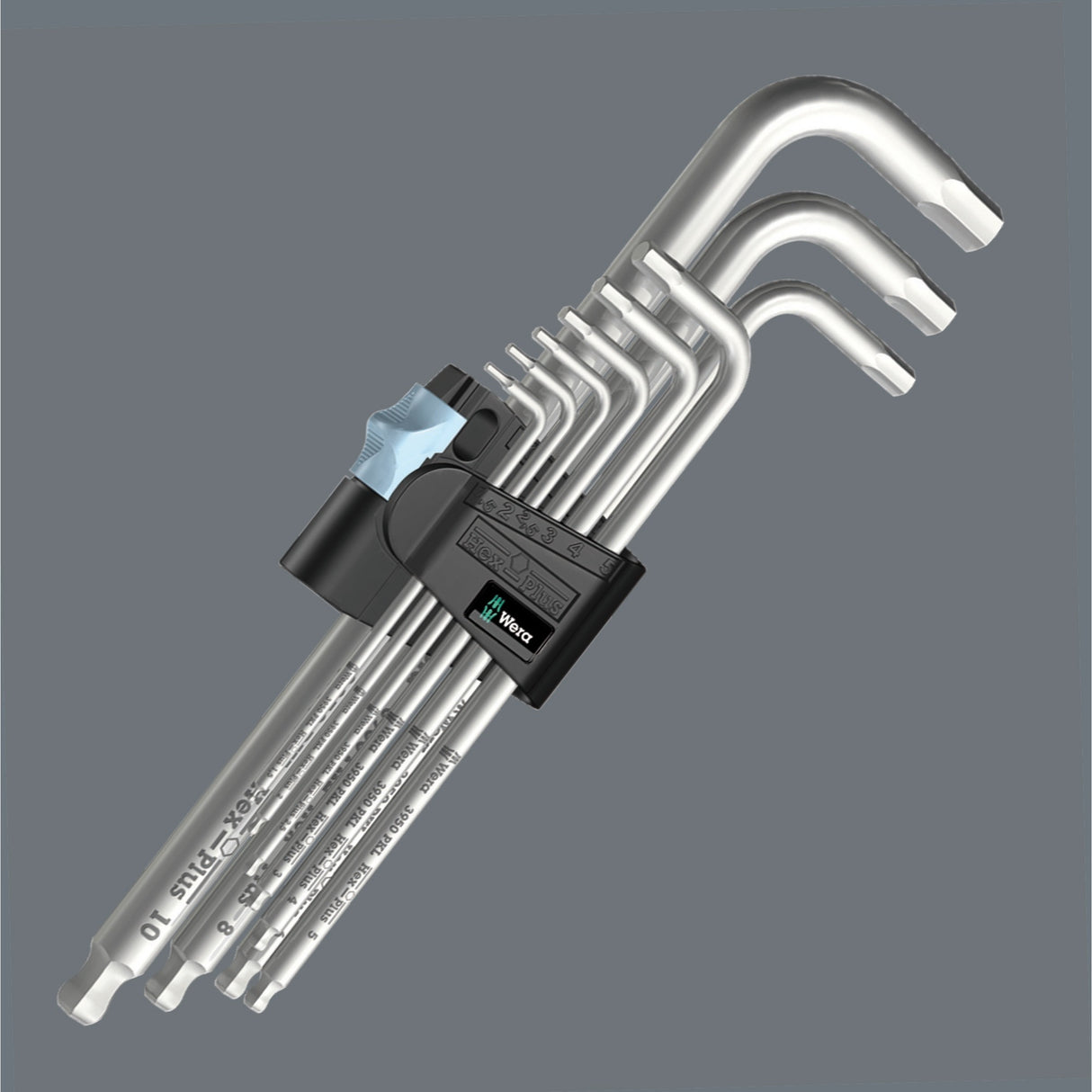 Wera 3950 PKL 9 L-key set, metric, stainless steel, 9 pieces - 1 piece - 05022720001
