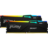 Kingston FURY 32GB DDR5-5600 (2x 16GB) Kit RAM (Black, KF556C36BBEAK2-32, Beast RGB, XMP, EXPO)