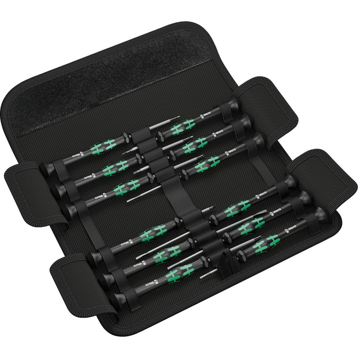 Wera Kraftform 12 SB1 Micro Screwdriver Set (Black-Green, for electronic applications)