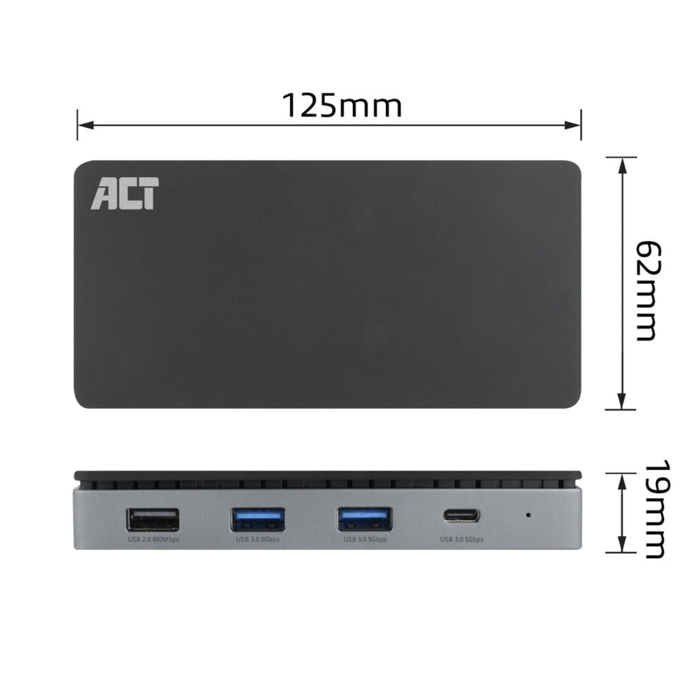 ACT Connectivity USB-C 4K MST Docking Station (black-grey)