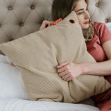 Cozy una knitted 45 x 45 cm wireless heated cushion (light beige, 5000 mAh power bank)
