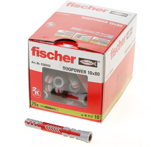 Fischer duopower 10x80 25 peças - 538252