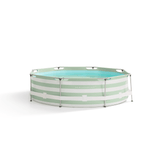 Essence | green and white above-ground pool, round, 305x76 cm, incl. accessories
