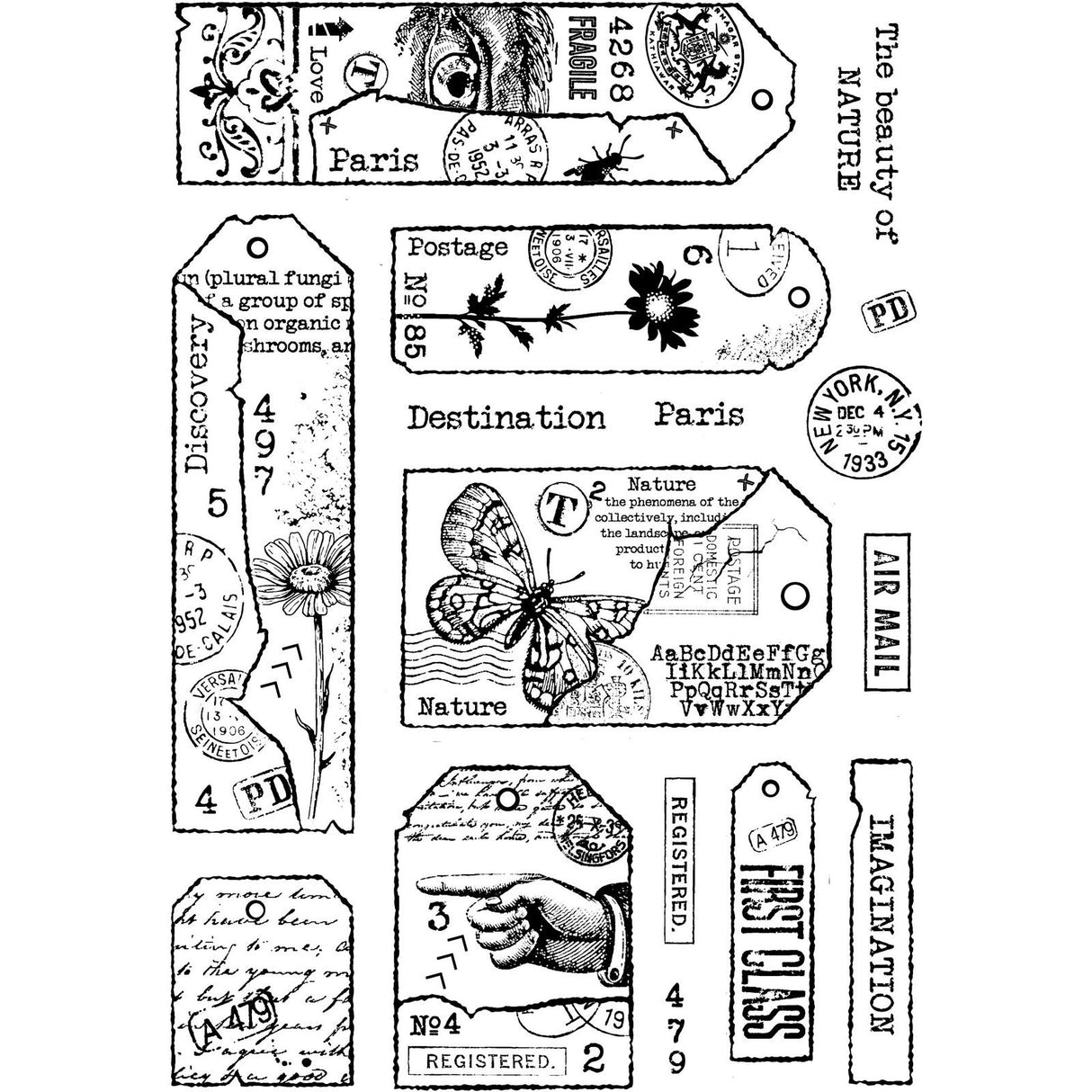 Woodware • clear singles stamp tag collection