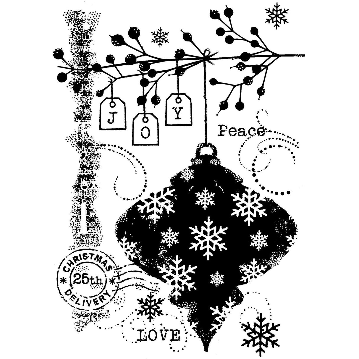 Woodware • clear singles stempels winter bauble