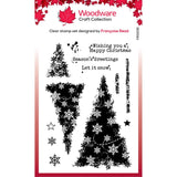 Woodware • clear singles stempels snowflake trees