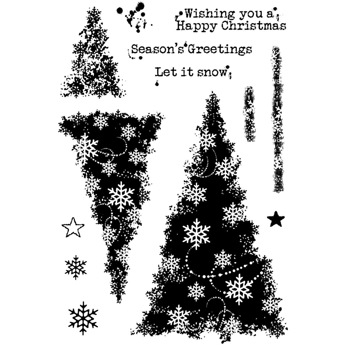 Woodware • clear singles stempels snowflake trees