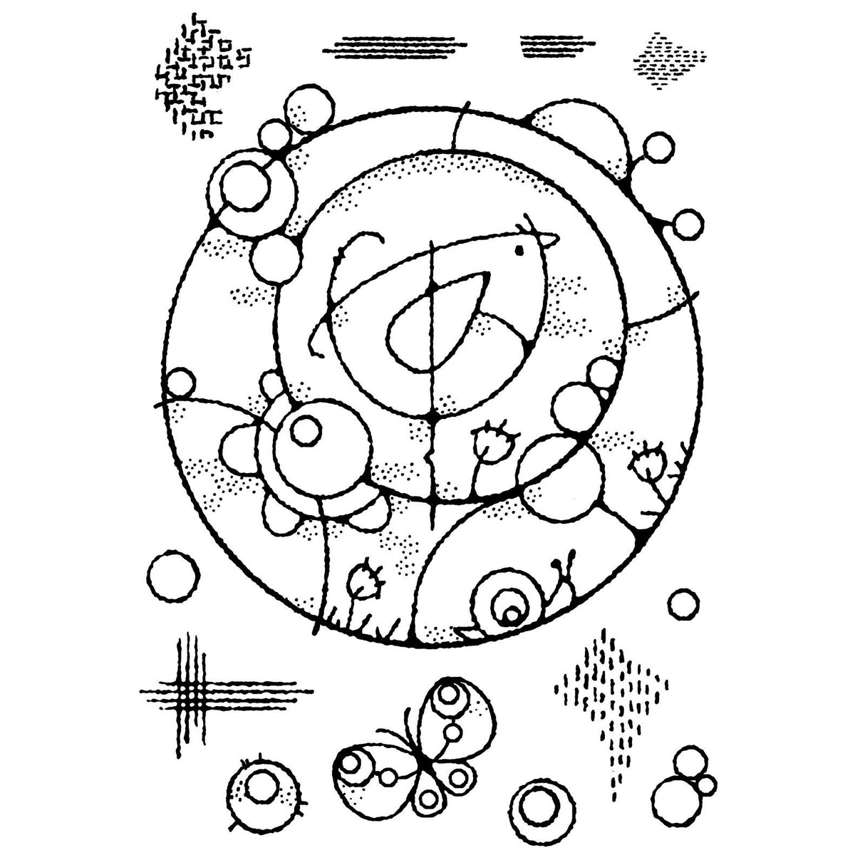 Woodware • clear singles stempel bird circle