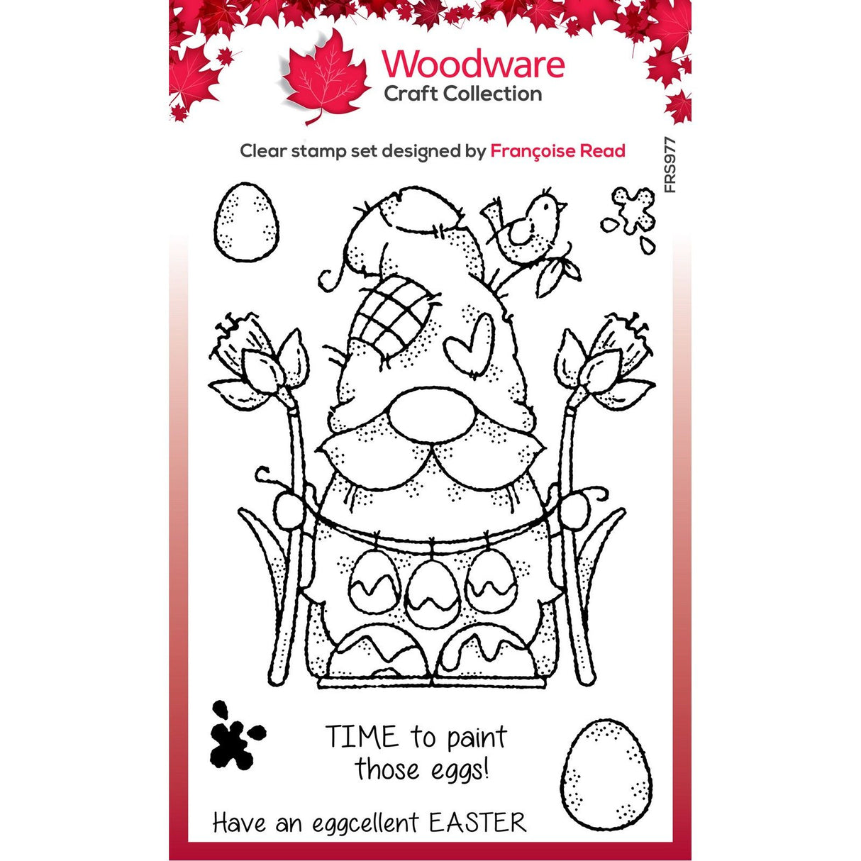 Woodware • clear singles stamp egg painting gnome