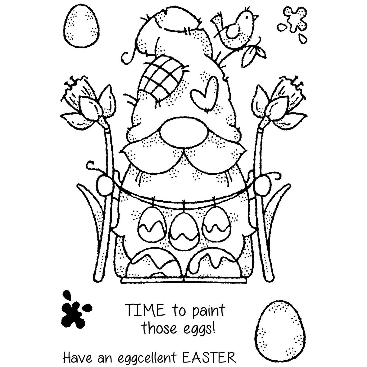 Woodware • clear singles stamp egg painting gnome
