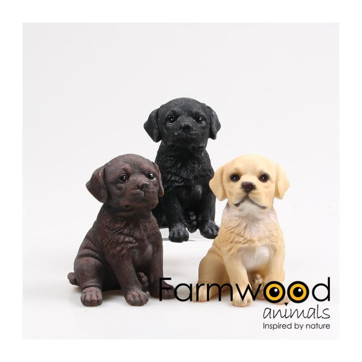 Farmwood animals tuinbeeld puppie labrador 13x10x15cm